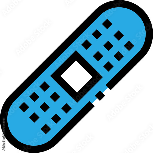 adhesive bandage and medical plaster color line icon
