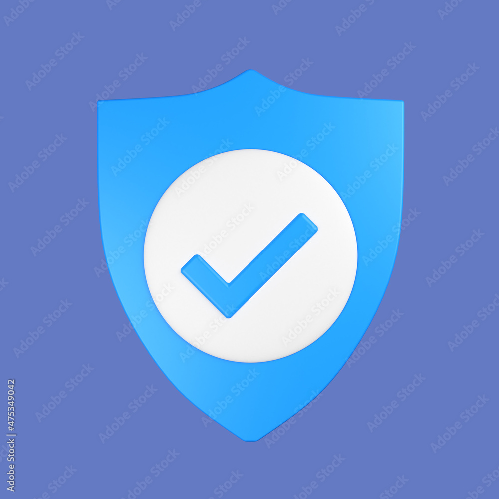 3d cartoon insurance shield isolated on a purple background, insurance shield. 3d rendering illustration 3d cartoon insurance shield isolated on a purple background, insurance shield. 3d rendering illustration