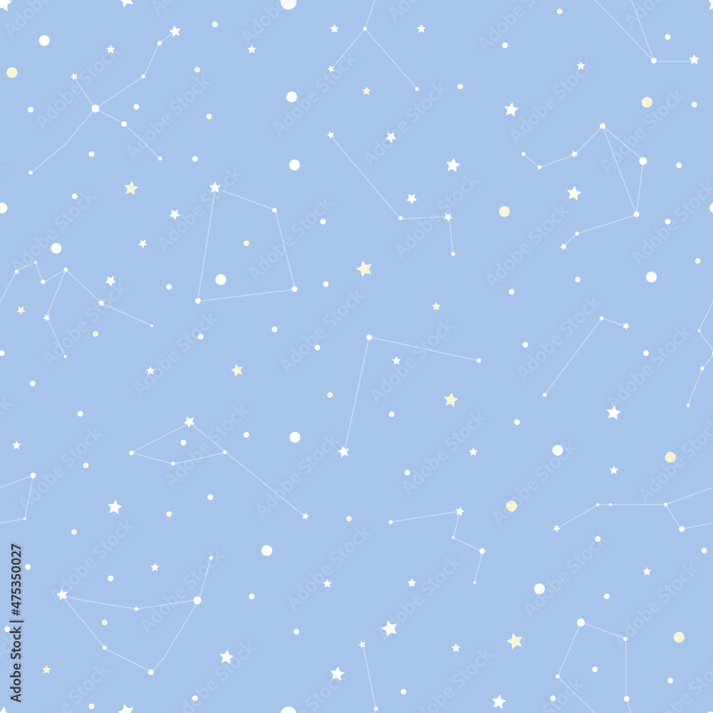 Vector astrological seamless pattern with constellations and stars. Zodiac signs, vector illustration Vector astrological seamless pattern with constellations and stars. Zodiac signs, vector illustration