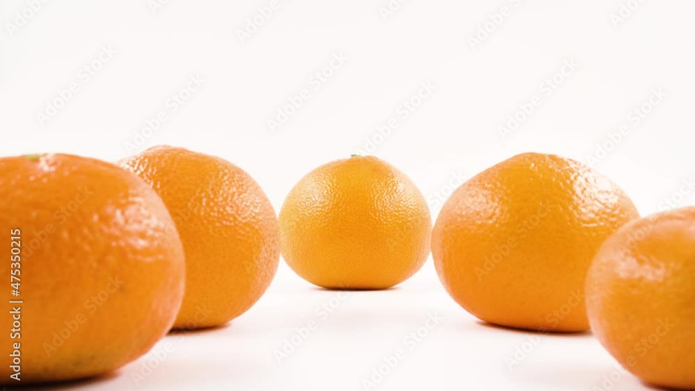 Five mandarins with white background Five mandarins with white background