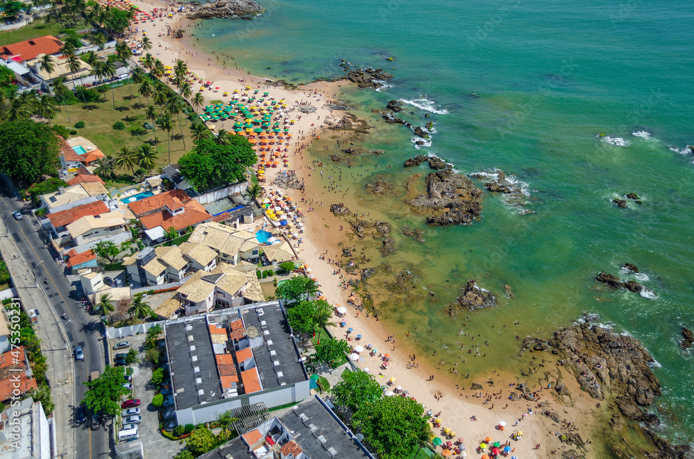 Aerial beach with natural pools