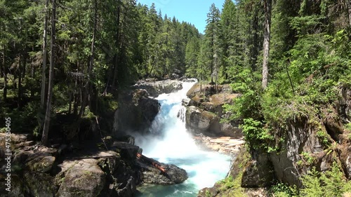The Silver Falls on the Ohanapecosh river in the Mount Rainier National Park, Washington photo