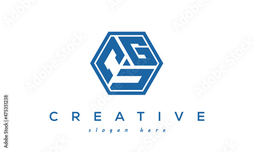 CGU creative polygon three letter logo design victor photo