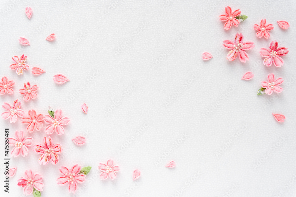 つまみ細工の桜のフレーム つまみ細工の桜のフレーム