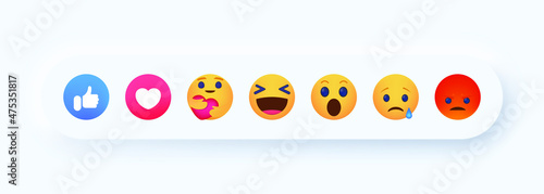 Emoji icon. Social media concept. Emoticon reaction. Neumorphism style. Vector line icon for Business and Advertising