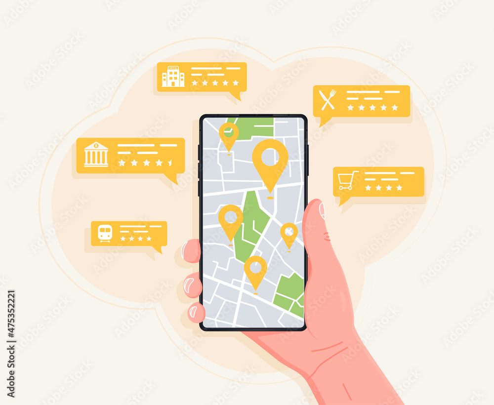 Handheld mobile phone with navigation location check and gps concept. Handheld mobile phone with navigation location check and gps concept.