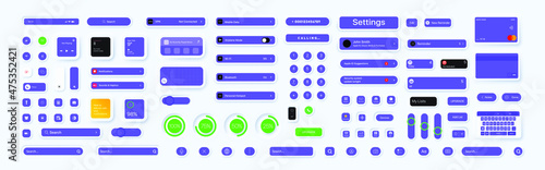 Neumorphism button set. Application elements. Neumorphism style. Vector line icon for Business and Advertising