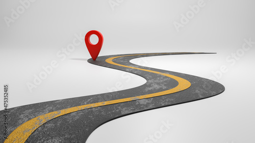 Фотография Road concrete infographics with pointers designed, winding road to success with