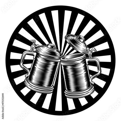 Beer Stein German Oktoberfest Pint Tankard Mugs