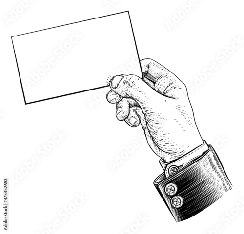 Hand In Suit Holding Busine...