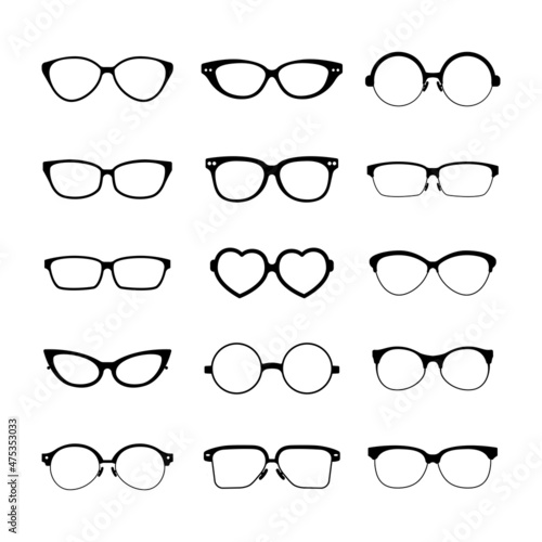 A set of glasses isolated