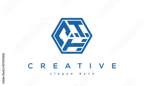 CTT creative polygon three letter logo design victor photo