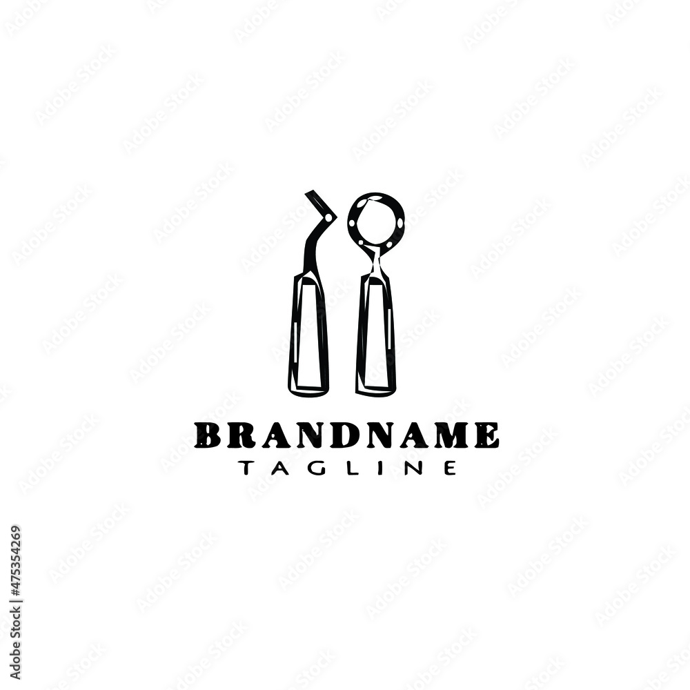 dentist tool logo cartoon icon design template black isolated vector illustration dentist tool logo cartoon icon design template black isolated vector illustration