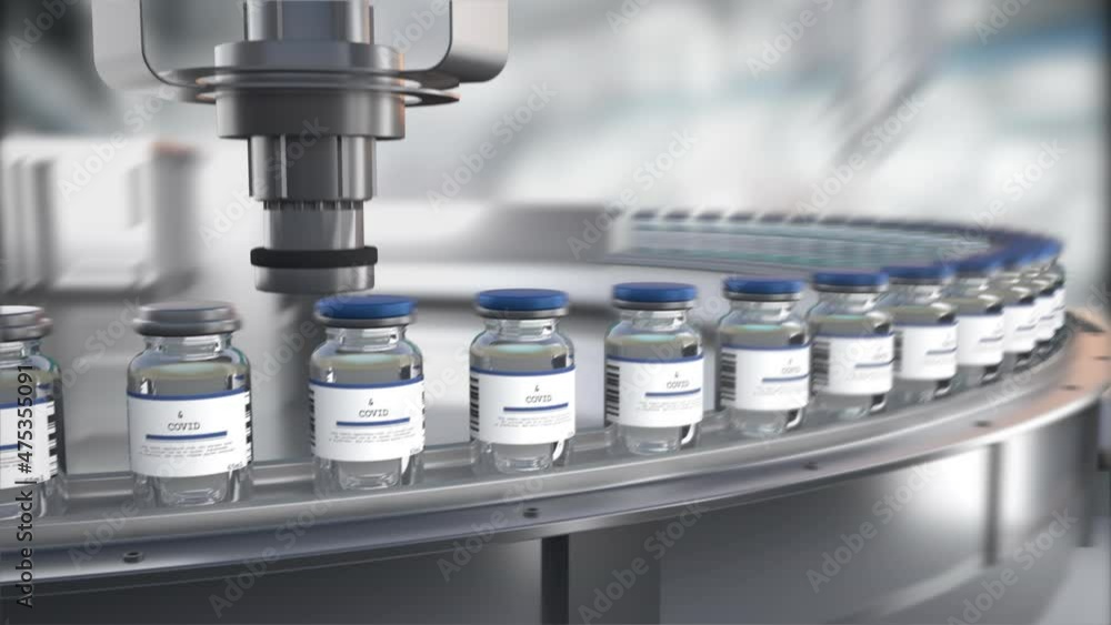Coronavirus vaccine production line. Mass production of vaccine. Preventing the infection and spread of coronavirus. Coronavirus vaccine production line. Mass production of vaccine. Preventing the infection and spread of coronavirus.