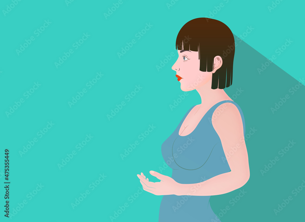 woman upper body vector illustration blacd bobbed-hair woman upper body vector illustration blacd bobbed-hair