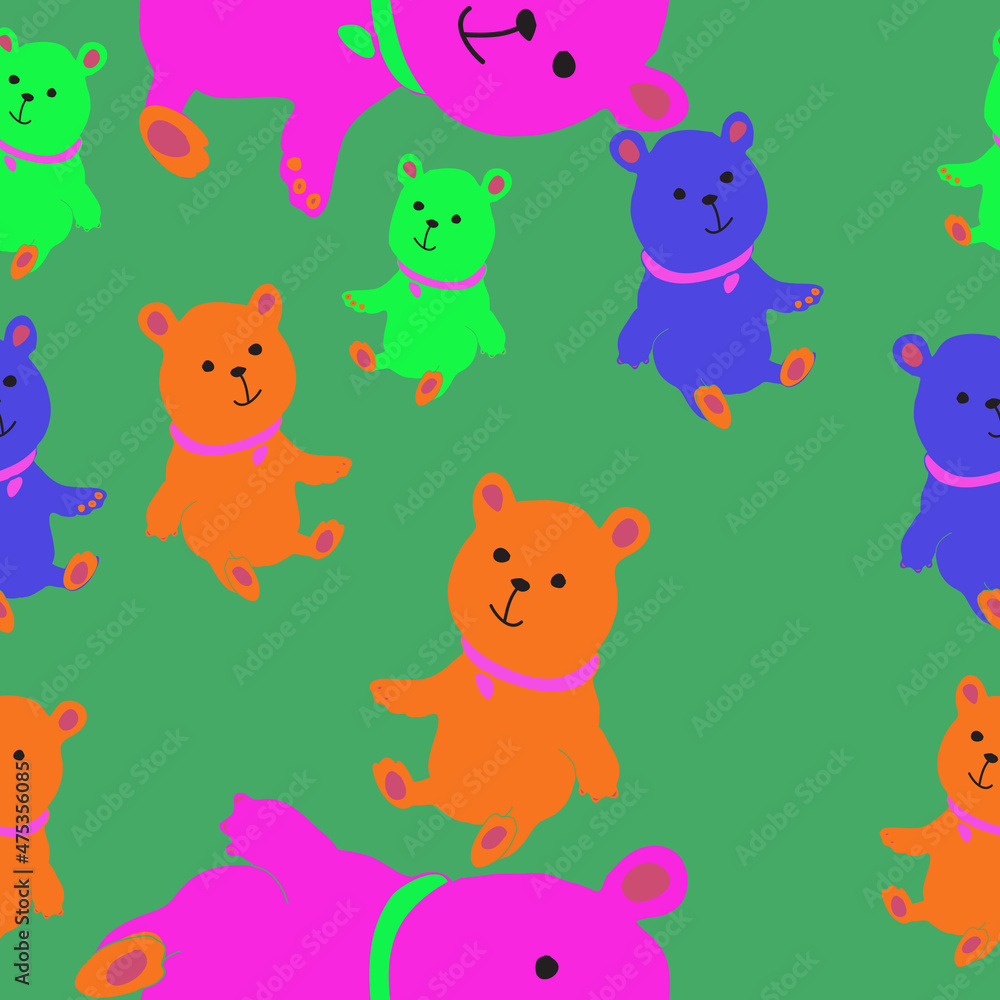 Seamless doodle baby toy bears. Hand drawn. Seamless doodle baby toy bears. Hand drawn.