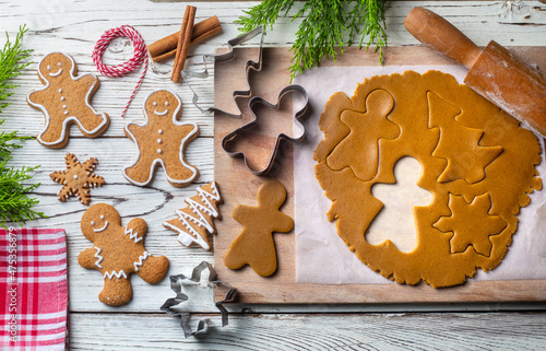 Hand cutting gingerbread do...