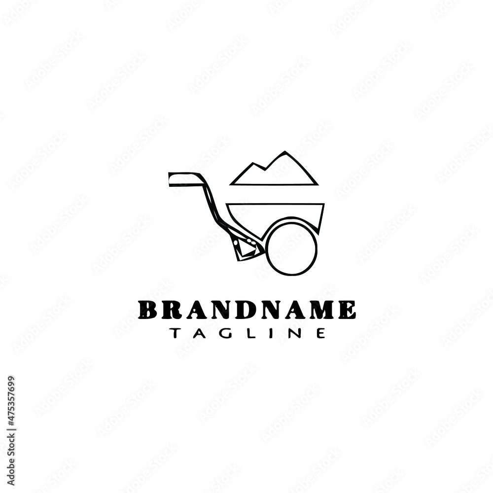 wheelbarrow logo template icon vector illustration