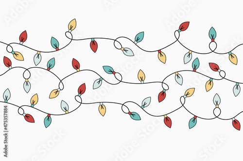 Design of Christmas lights. Vector