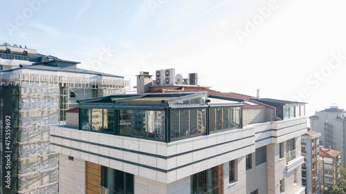 Pergola awning in the sunshine photo