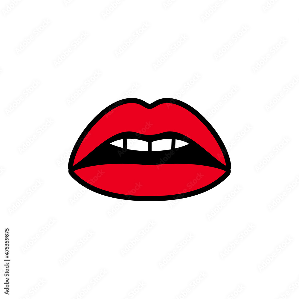 Sexy woman red lips, female open beauty mouth Sexy woman red lips, female open beauty mouth