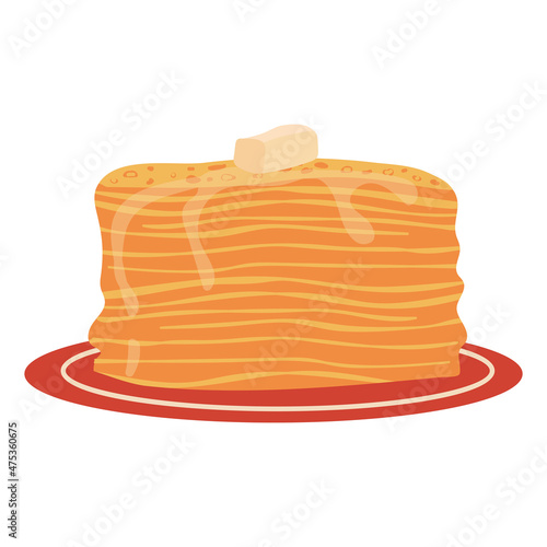 Pancakes with butter. Blini. Russian festive dish for Maslenitsa, Pancake week, Shrovetide.