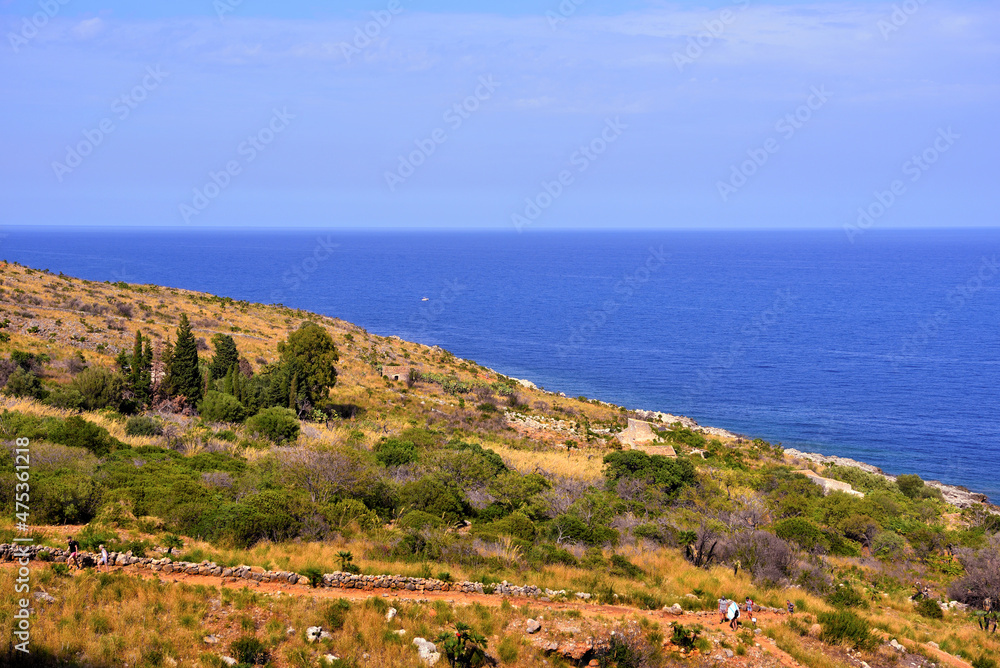 coastal panorama in the zingaro natural reserve sicily italy