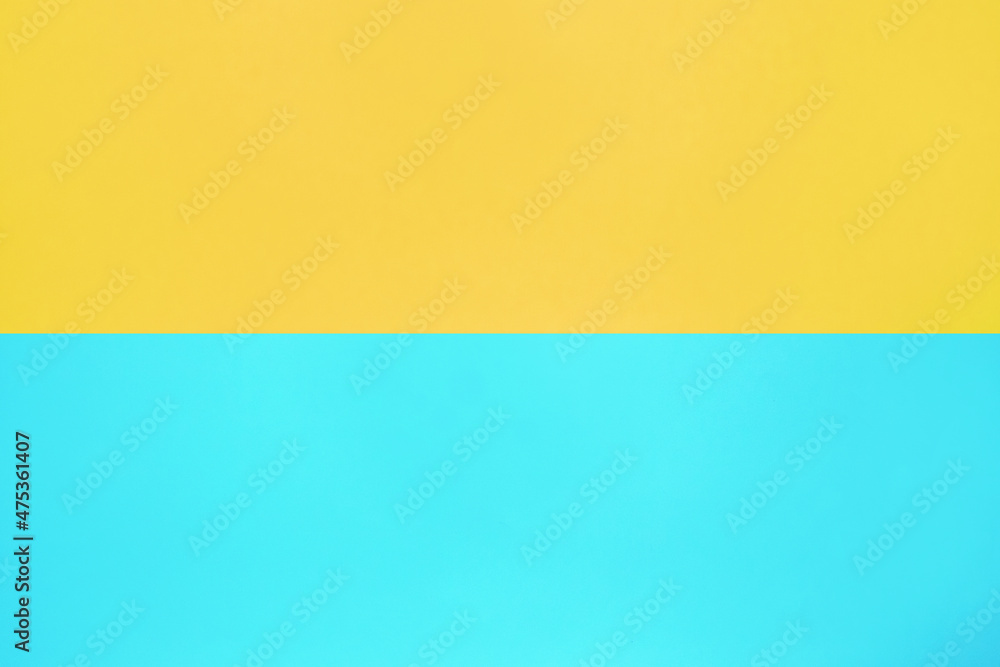 Fototapeta premium blue and yellow pastel color paper texture top view minimal flat lay background