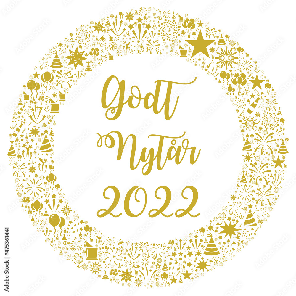 Happy New Year 2022 in danish language