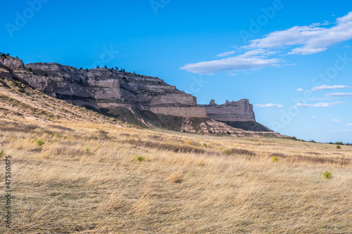 Rocky landscape scenery of Scotts Bluff National Monument, Nebraska photo