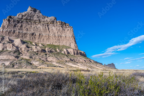 Rocky landscape scenery of Scotts Bluff National Monument, Nebraska photo