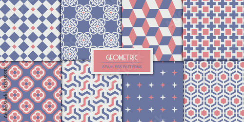 set of geometric seamless patterns
