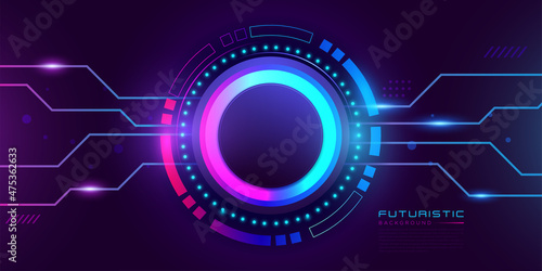 Futuristic Sci-fi vector HUD interface screen design