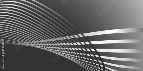 Wavy lines or ribbons. Multicolored striped gradient. Creative unusual background with abstract gradient wave lines for creating trendy banner, poster. Vector eps