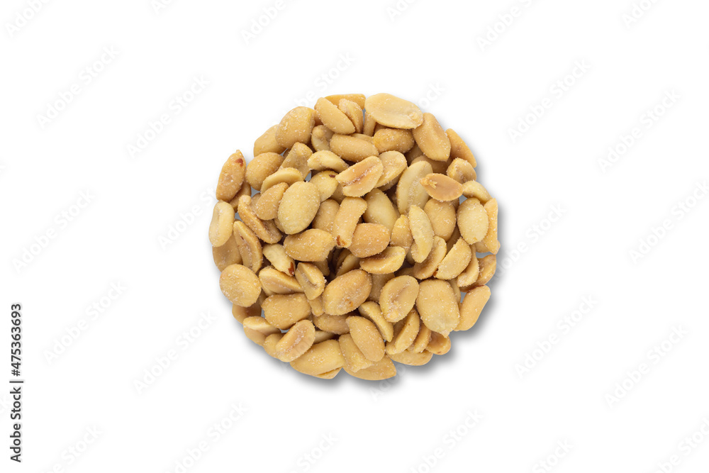salted peanuts, pile of round shaped peanuts, white background salted peanuts, pile of round shaped peanuts, white background