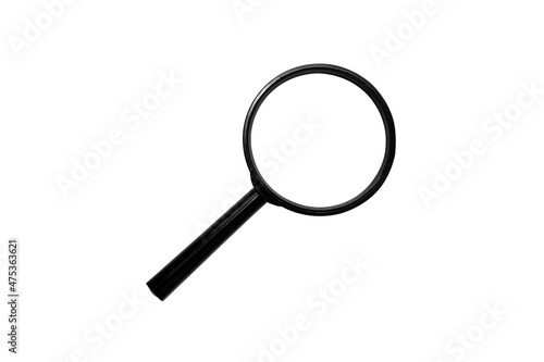 magnifier on white background, isolate, search or investigation concept
