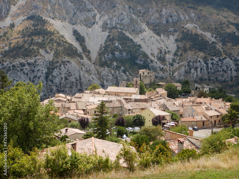 Overview on the village of Greolieres, France