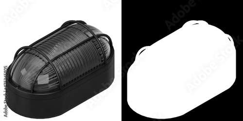 Photos 3D rendering illustration of a bulkhead lamp