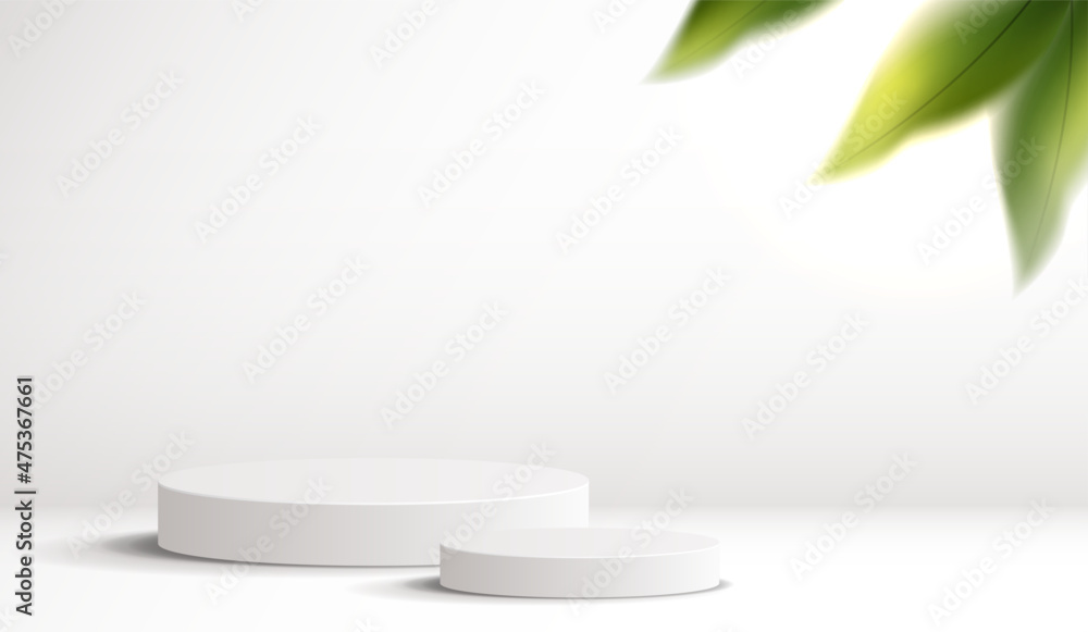 Cosmetic on background and premium podium display for product