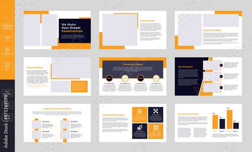 Construction Business minimal slides presentation template