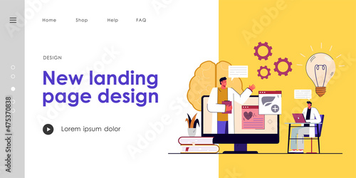Medical professionals watching webinar on online platform. People having virtual class flat vector illustration. Online education, medicine concept for banner, website design or landing web page