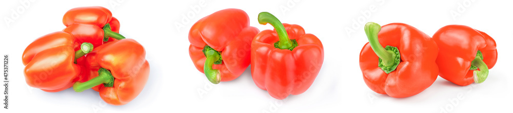 Group of bulgarian pepper isolated on a white background with clipping path Group of bulgarian pepper isolated on a white background with clipping path