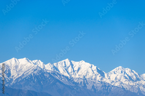 穂高から見た冬の白馬山脈