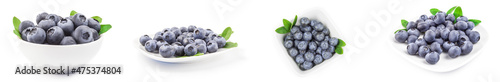 Set of huckleberry isolated on a white background cutout