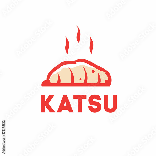 minimalist vintage katsu japanese food with background for traditional food products