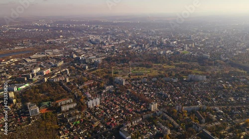 Wallpaper Mural Aerial drone view of Chisinau in autumn, Moldova. Yellowed vegetation, multiple buildings Torontodigital.ca