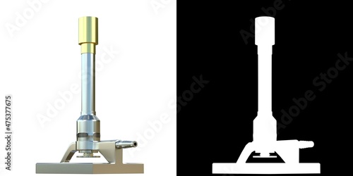 3D rendering illustration of a bunsen burner