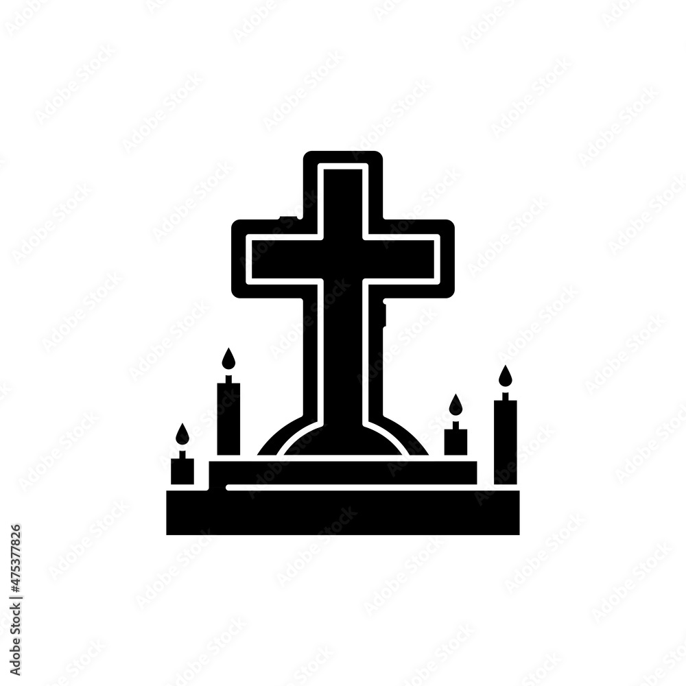 Cross line color icon. Religion. Sign for web page