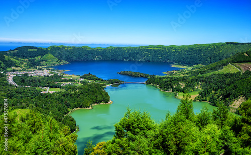 Lagoa das Sete Cidades, Lagoon of the Seven Cities, São Miguel Island, Azores, Açores, Portugal, Europe. photo