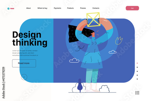 Startup illustration, website landing template. Concept of building new business